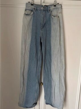 ASOS Two-Tone Light and Mid Blue Wide-Leg Jeans